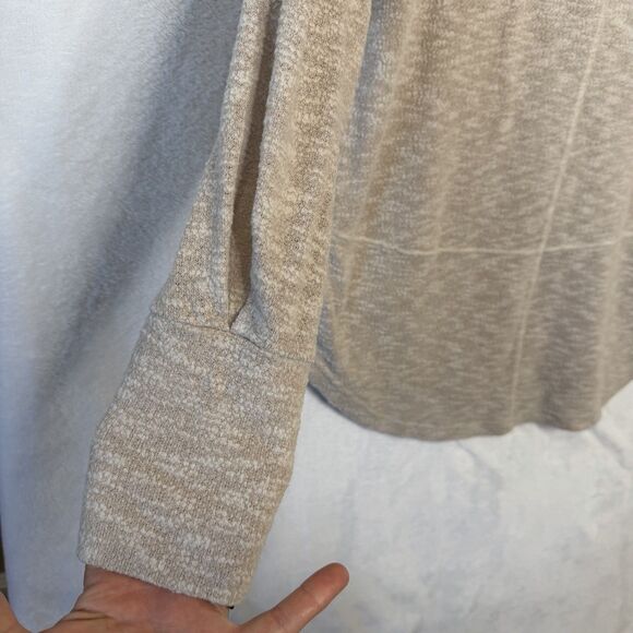 Prana Frieda Top Womens M Drawstring Cowl Neck Long Sleeve Lightweight Oatmeal - Picture 12 of 16